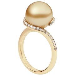 Mikimoto Golden South Sea Pearl Rose Gold Ring PRA864GDK