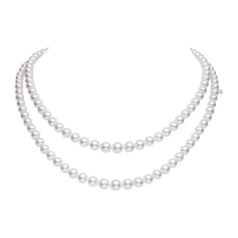 Mikimoto Graduated A1 Double-Strand 18 Karat White Gold G85820D1WSPEC In New Condition For Sale In Wilmington, DE