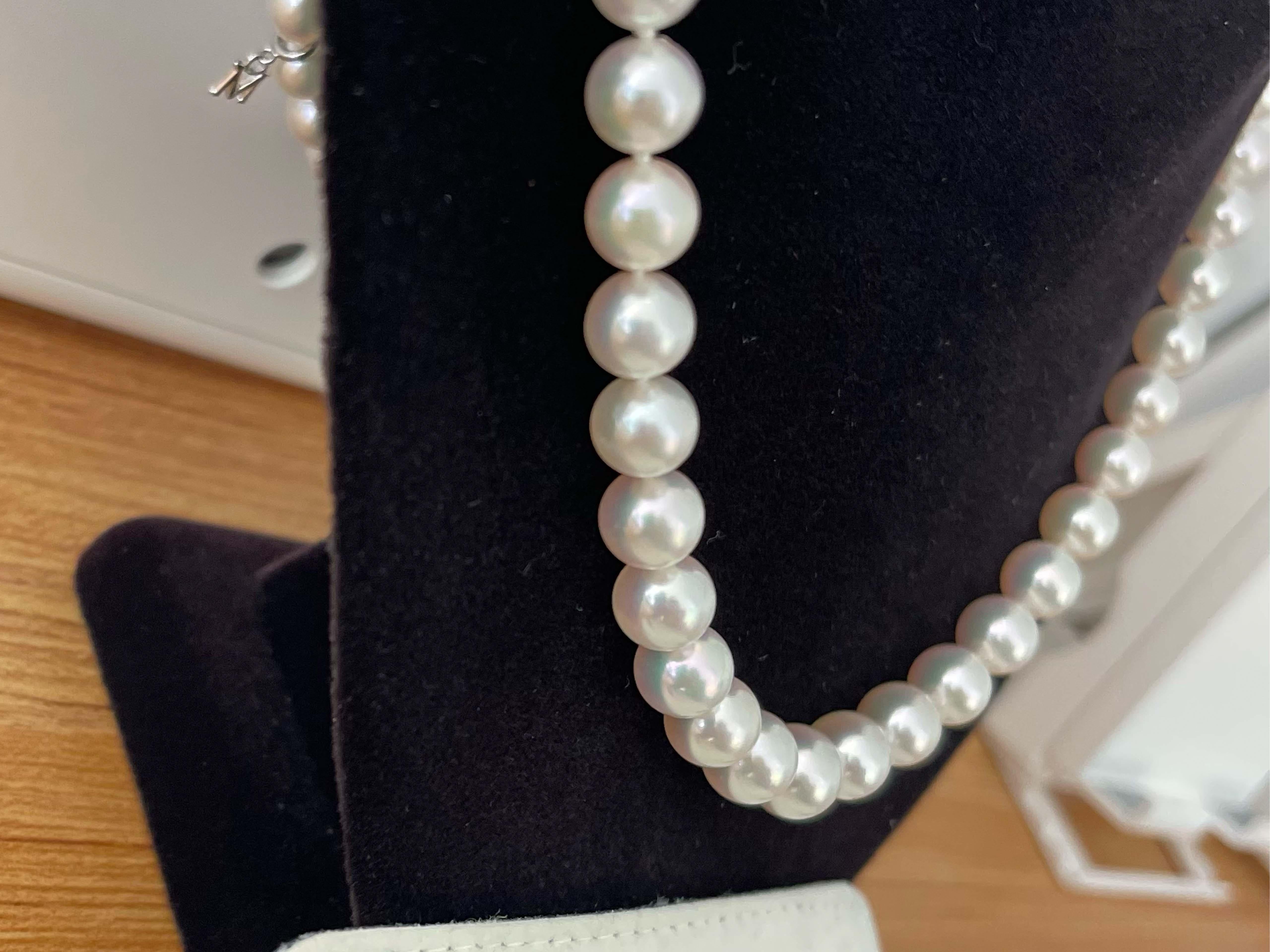 Mikimoto Graduated Akoya Cultured Pearl Strand Necklace 18K 1