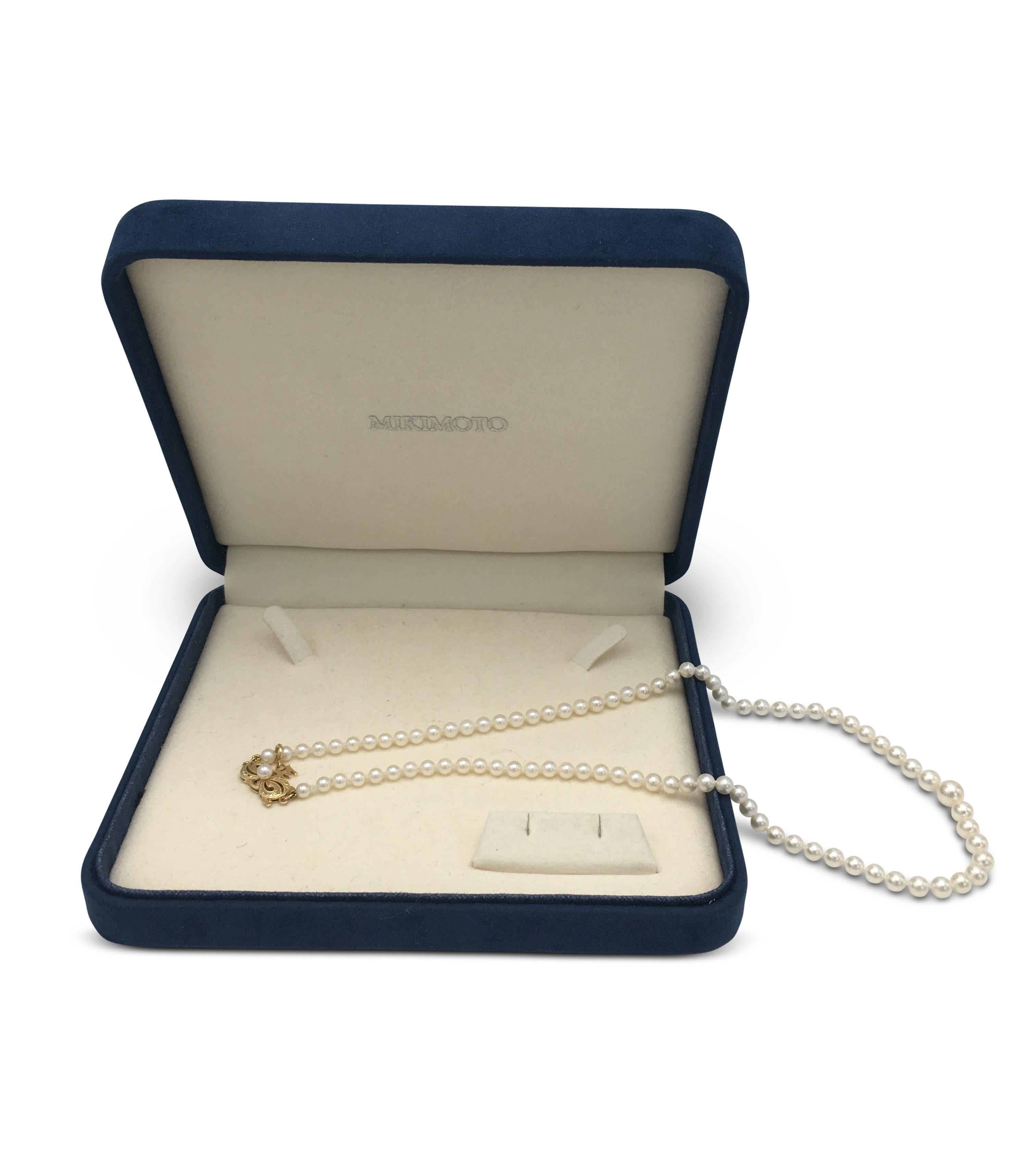 Uncut Mikimoto Graduated Pearl Necklace