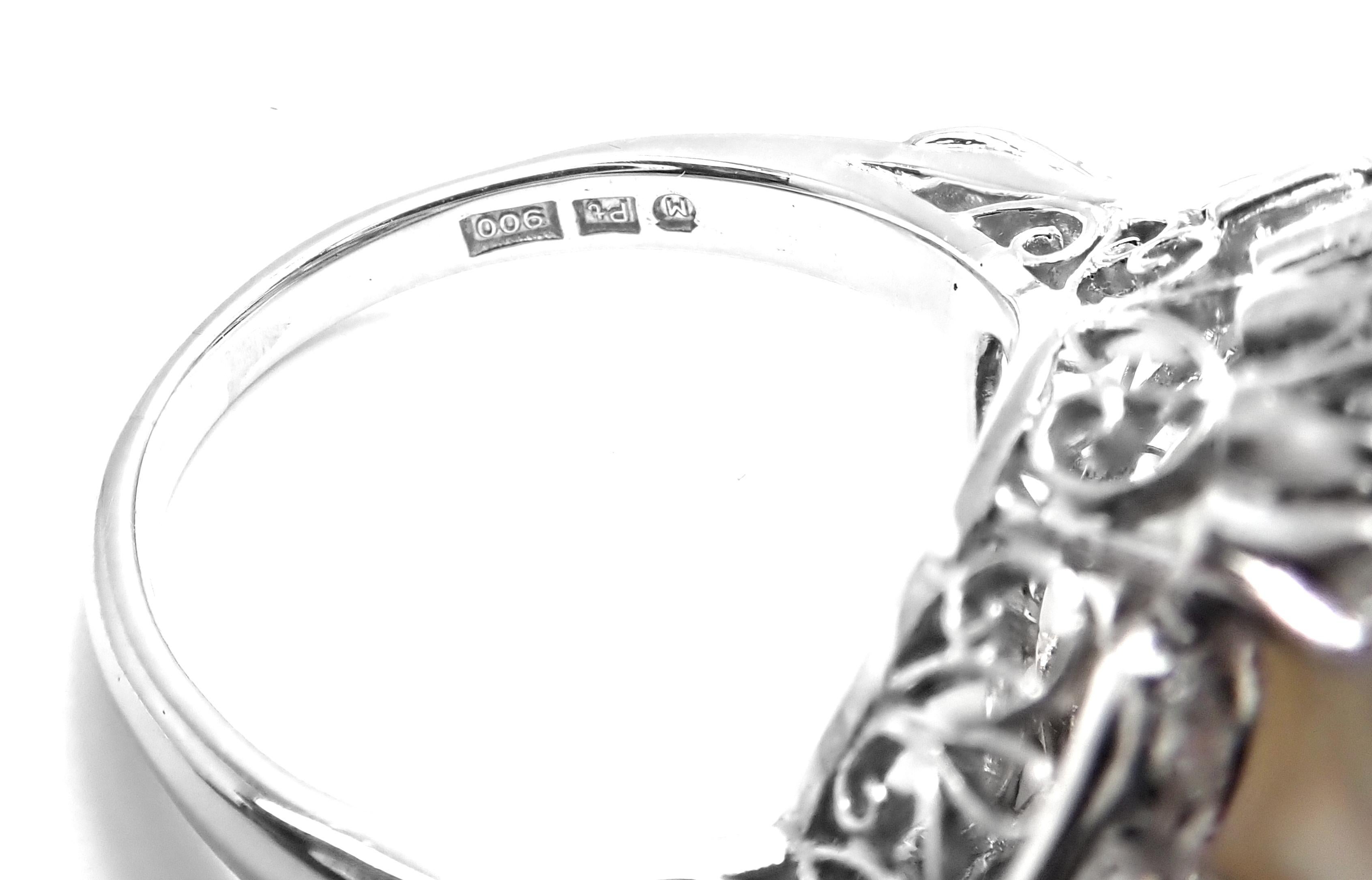 Mikimoto Large South Sea Pearl Diamond Platinum Ring 1