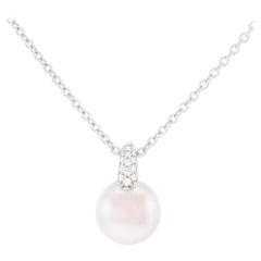 Mikimoto Lavender Pearl and Diamond Pendant and Chain