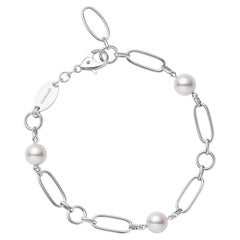 Mikimoto Bracelet Akoya en or blanc 18 carats avec perles de culture MDQ10059AXXW