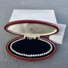 Mikimoto Marilyn Monroe Pearl Strand Necklace 7-9mm 16" 18k Diamond Limited rare