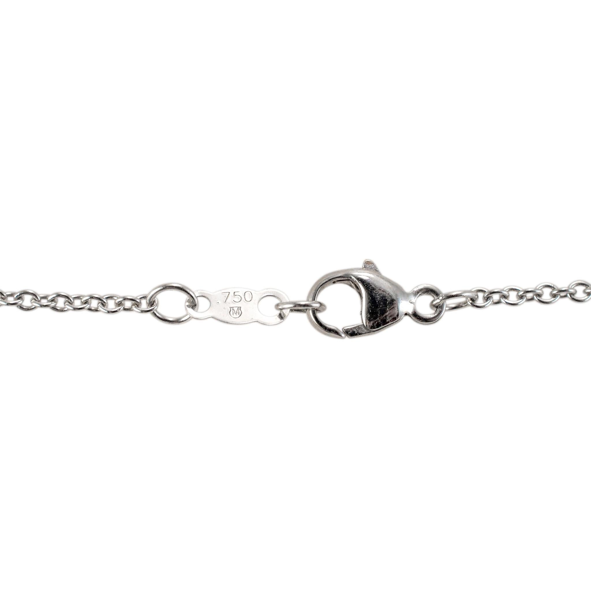 Women's Mikimoto Morning Dew 18K White Gold South Sea Pearl Diamond Pendant Necklace For Sale