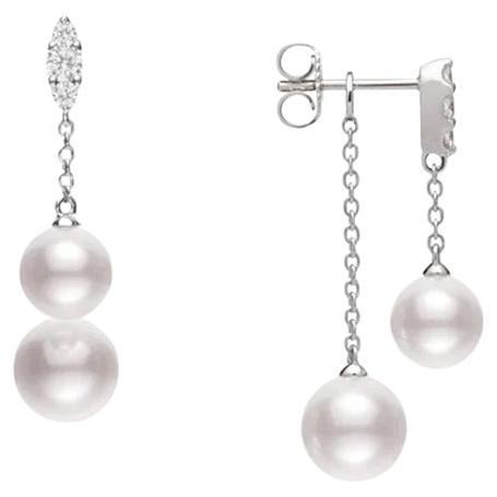 Mikimoto Morning Dew Akoya Cultured Pearl Earrings MEA10330ADXW For Sale