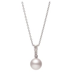 Mikimoto Morning Dew Akoya Cultured Pearl Pendant 18K White Gold MPA10395ADXW