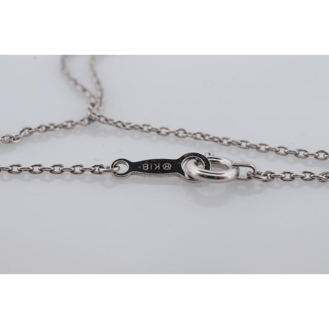 MIKIMOTO Necklace. 18k White gold Mikimoto Diamond Bar pendant. 18k White In Good Condition For Sale In Port Charlotte, FL