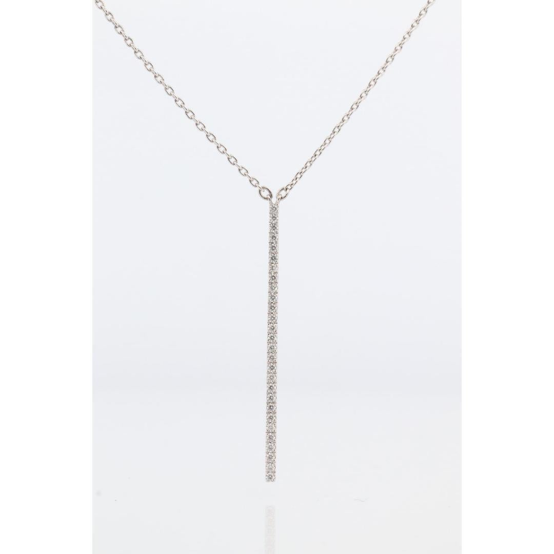 MIKIMOTO Necklace. 18k White gold Mikimoto Diamond Bar pendant. 18k White For Sale 1