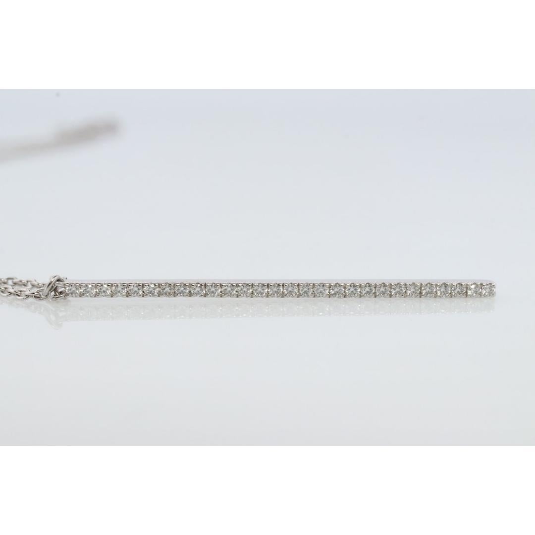 MIKIMOTO Necklace. 18k White gold Mikimoto Diamond Bar pendant. 18k White For Sale 2