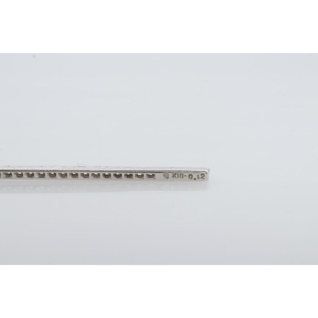 MIKIMOTO Necklace. 18k White gold Mikimoto Diamond Bar pendant. 18k White For Sale 3