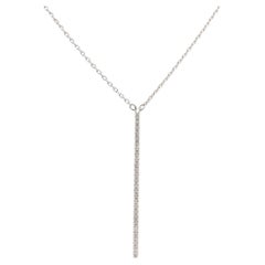 Collar MIKIMOTO. Colgante Barra de Diamantes Mikimoto de oro blanco de 18k. Blanco 18k