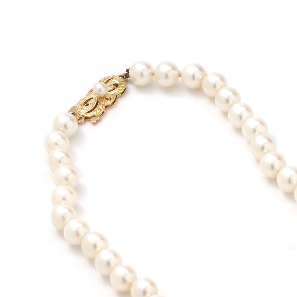 mikimoto pearl necklace gold clasp