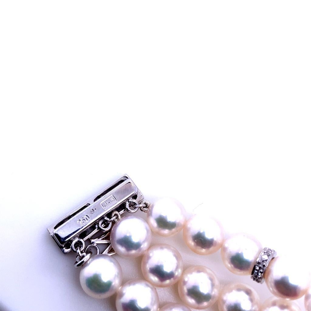 Mikimoto Pearl and Diamond 18 Karat White Gold Bracelet 2