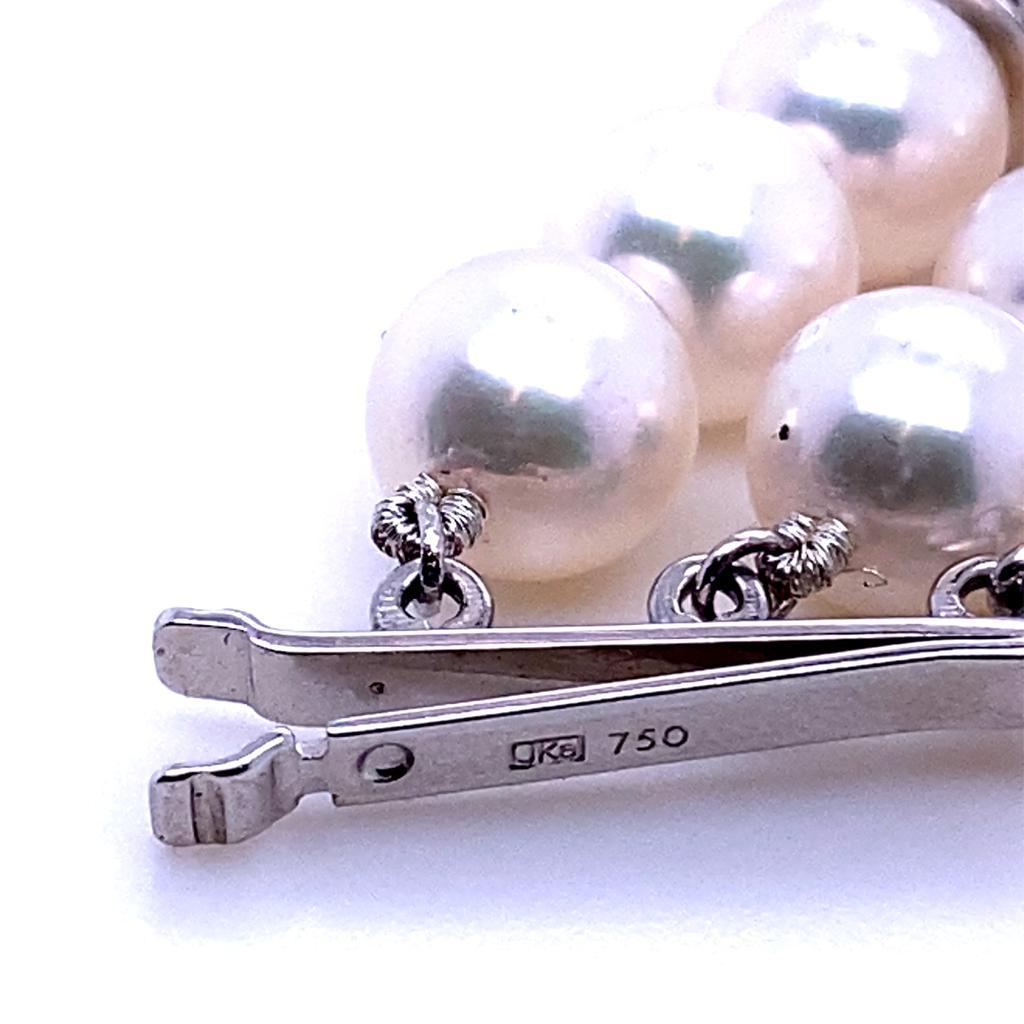 Mikimoto Pearl and Diamond 18 Karat White Gold Bracelet 3