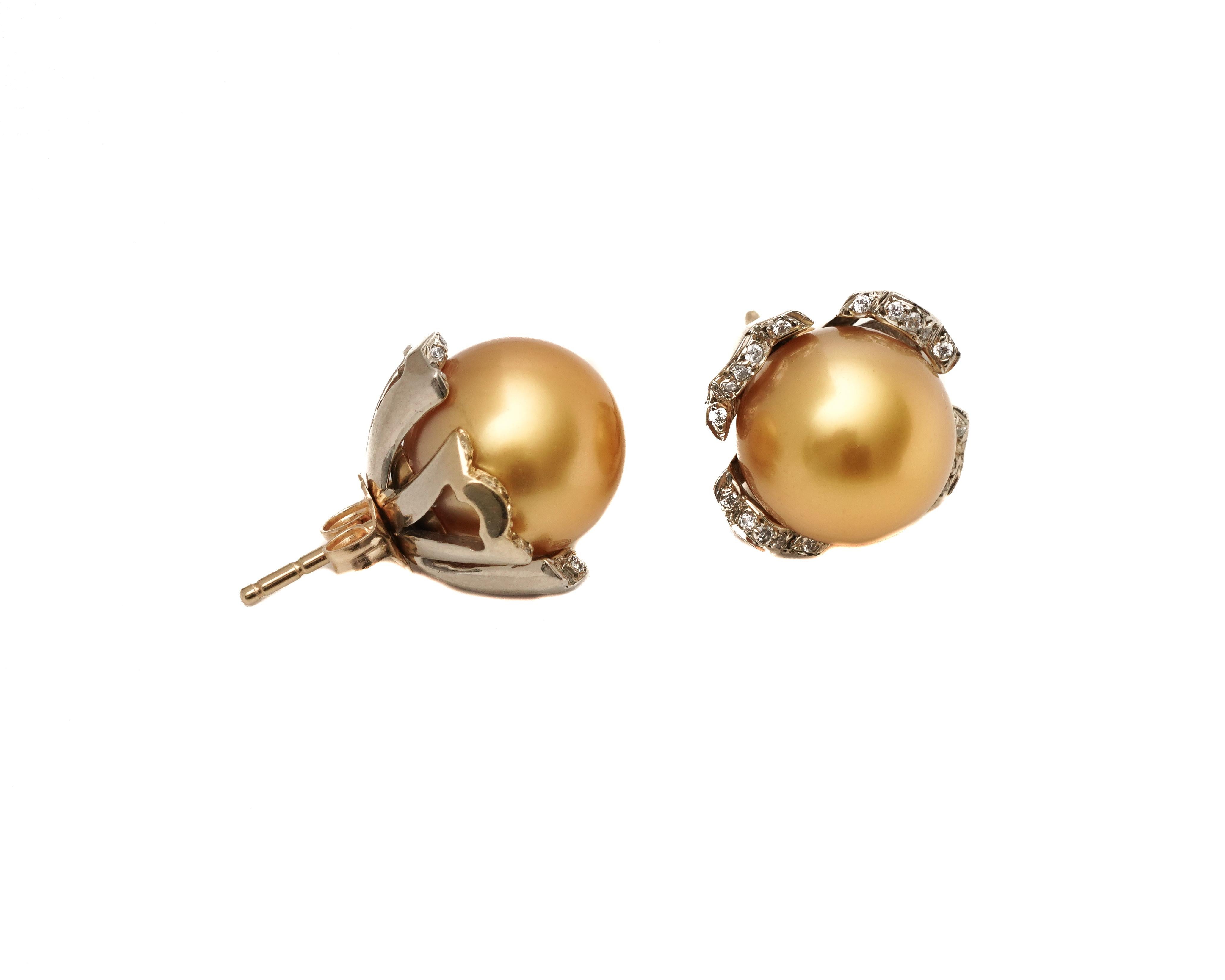 mikimoto gold pearl earrings
