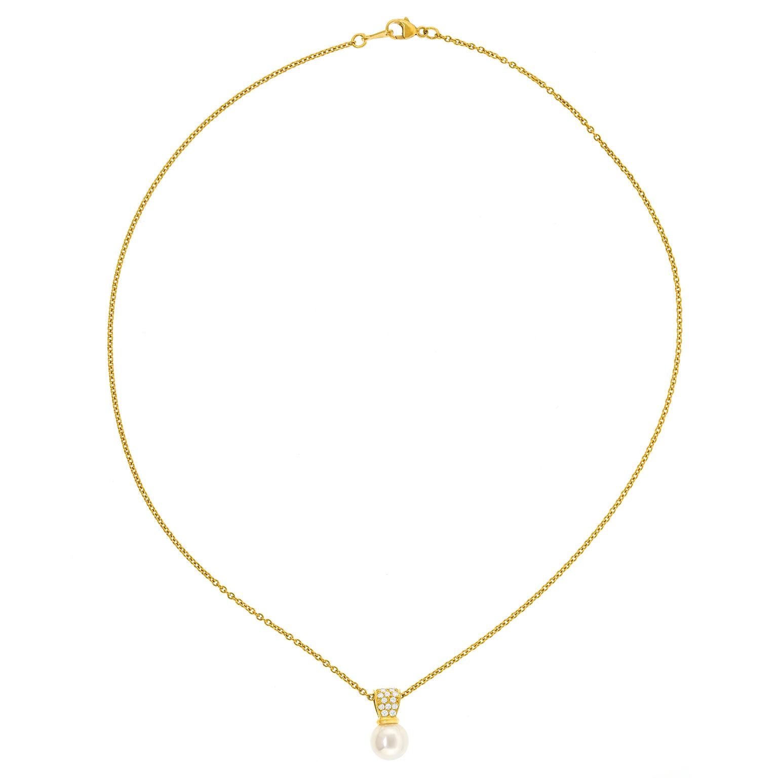 Collier de perles et de diamants Mikimoto en vente 2