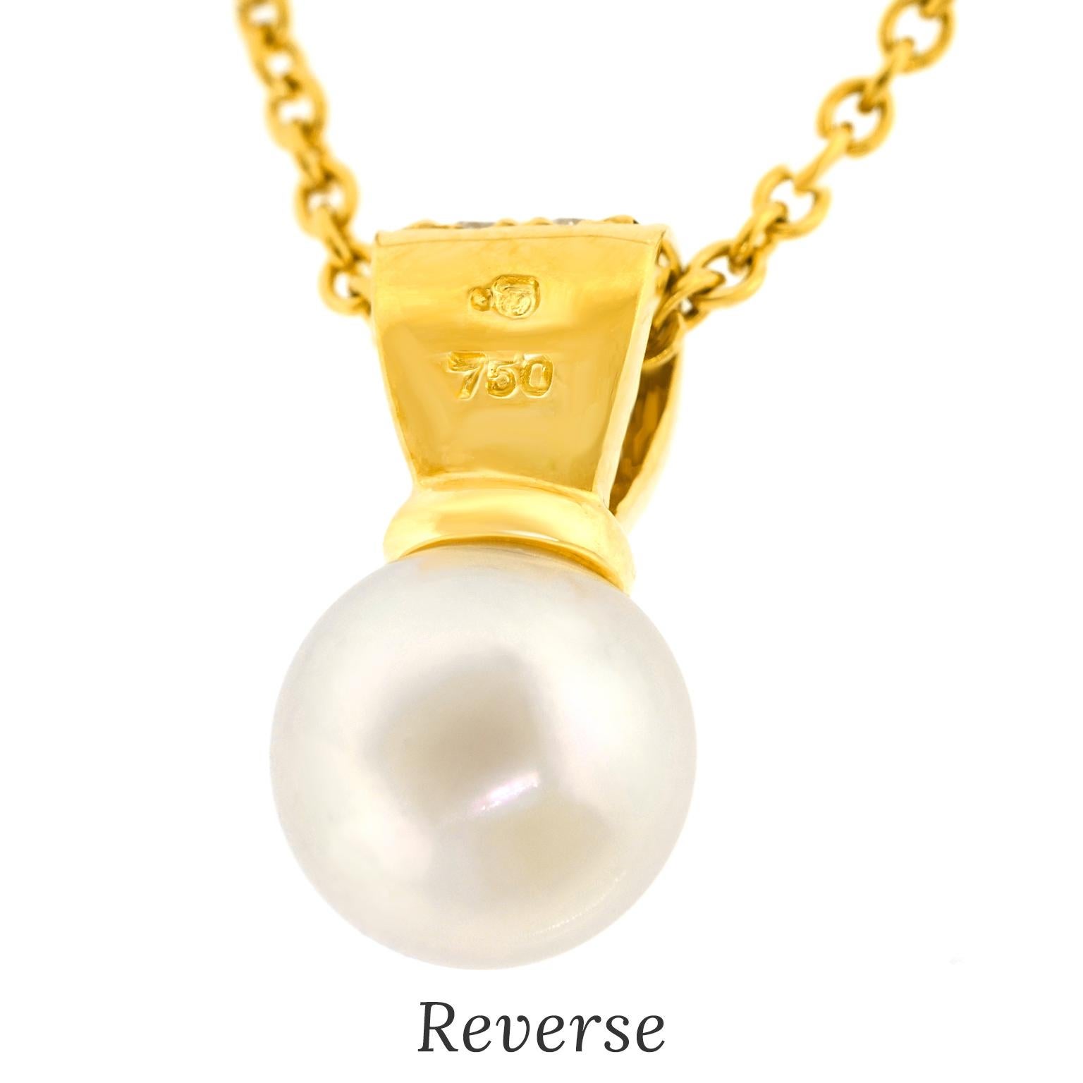 Collier de perles et de diamants Mikimoto en vente 3