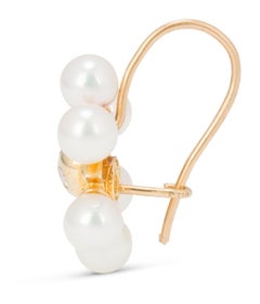 Mikimoto Pearl and Diamond Snowflake Earrings