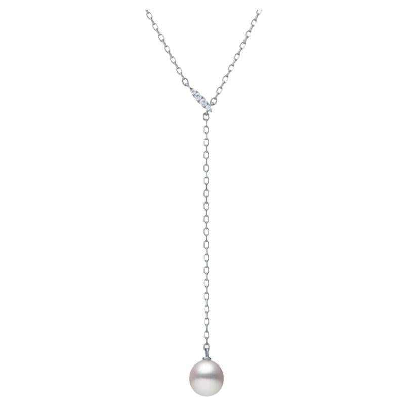 Mikimoto Pearl and Diamond Y Necklace MPQ10180ADXW