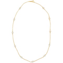 Mikimoto Pearl and Gold Necklace 18 Karat