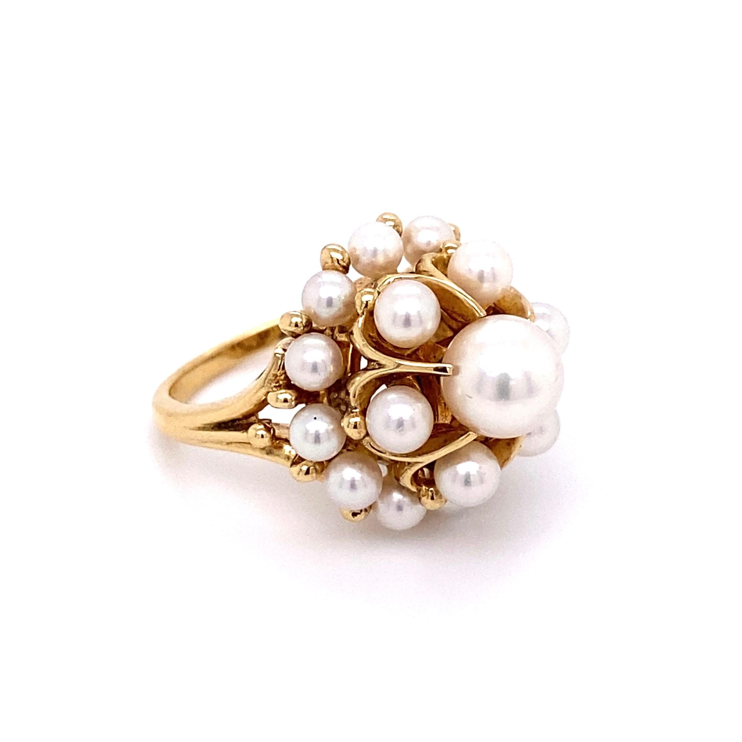 mikimoto pearl ring vintage