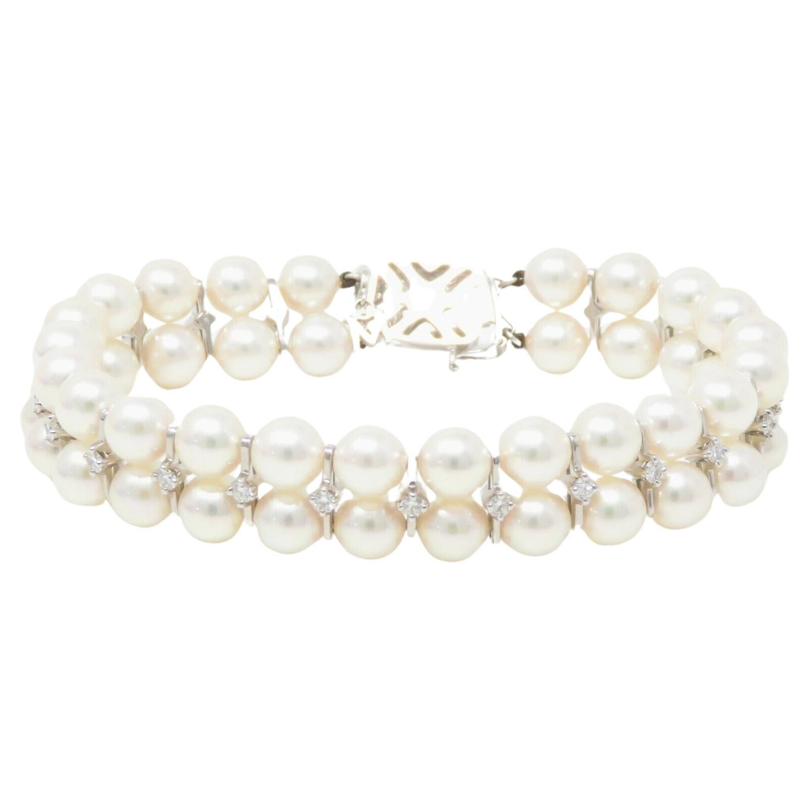 mikimoto double strand pearl bracelet