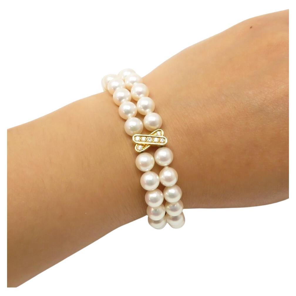 mikimoto double strand pearl bracelet