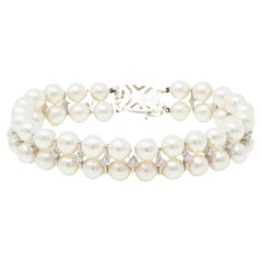 Mikimoto Pearl Diamond Bracelet