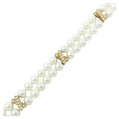 Mikimoto Pearl Diamond Bracelet