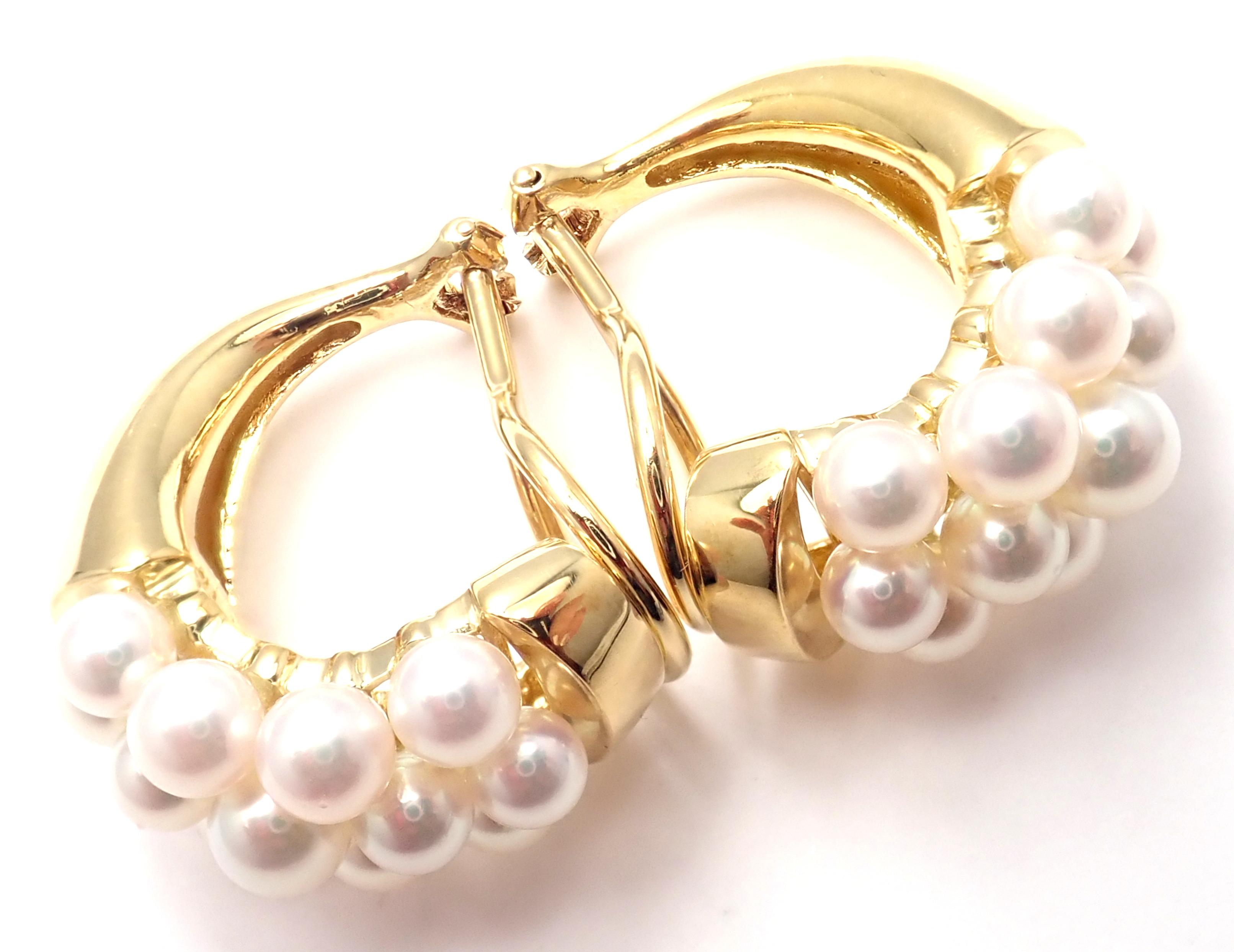 mikimoto pearl hoop earrings