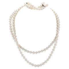 Vintage Mikimoto Pearl Necklace Pearl Bracelet Set Sterling Silver