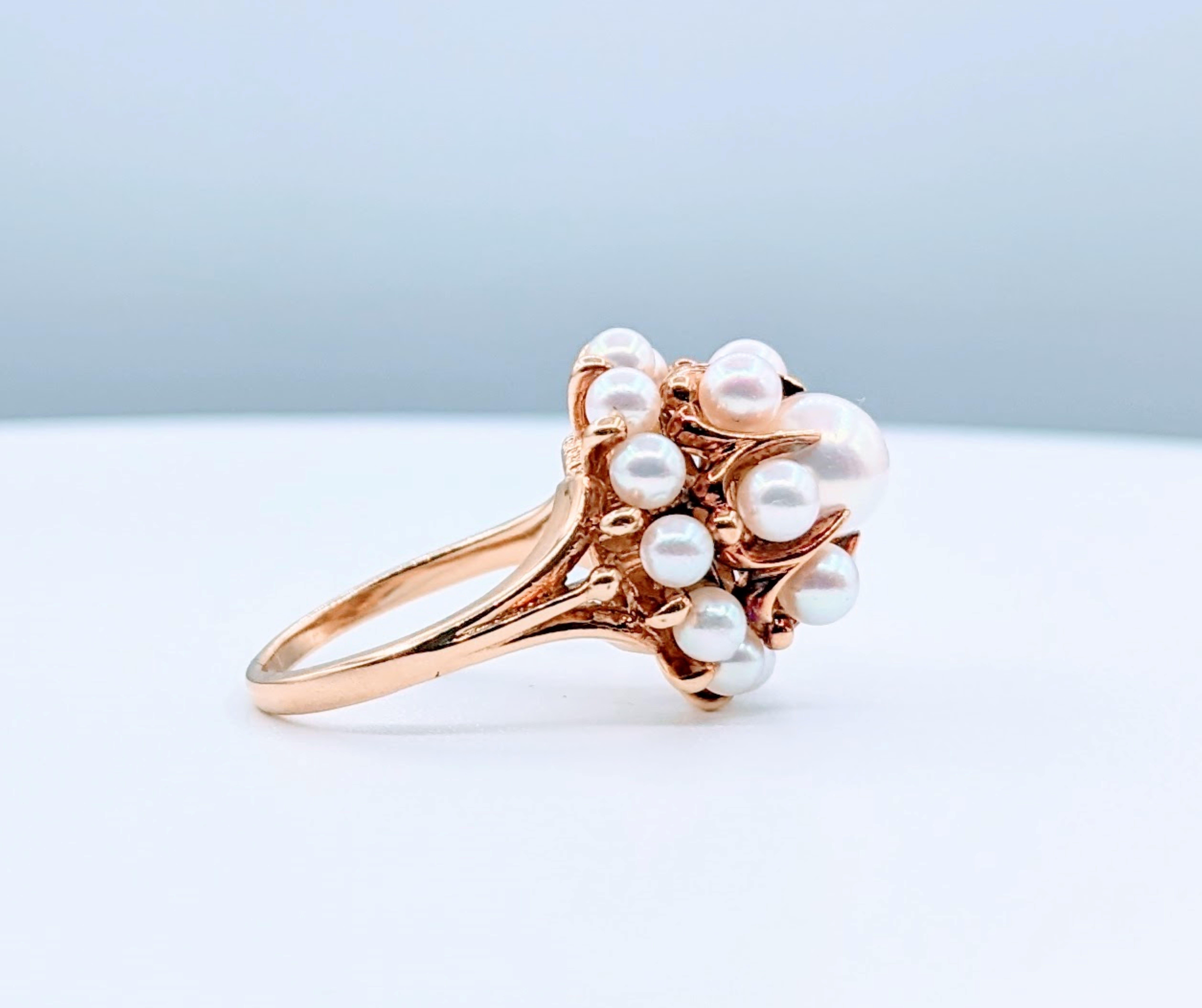 Mikimoto Perlen-Cocktailring für Prinzessin (Rundschliff)
