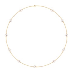 Mikimoto Pearl Station Yellow Gold by the Yard Necklace