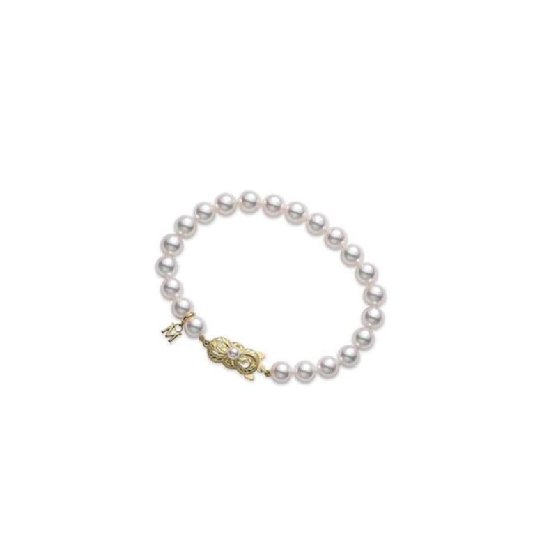 Round Cut Mikimoto Pearl Strand Bracelet UD70107K