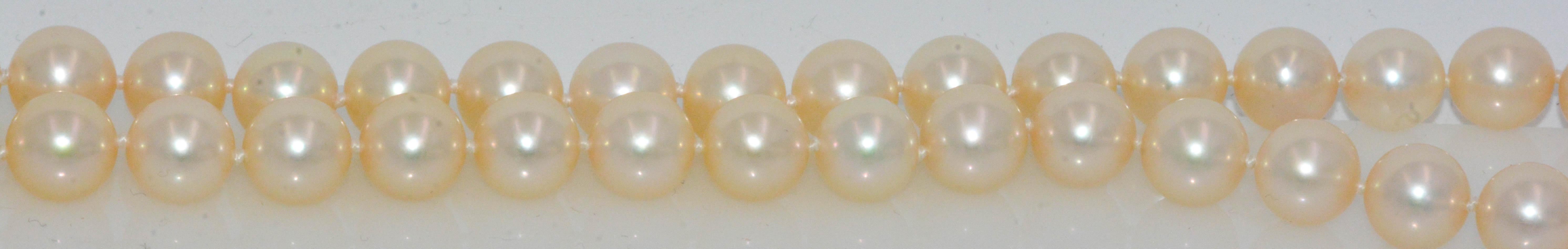 Modern Mikimoto Pearls 18 Karat Yellow Gold Clasp