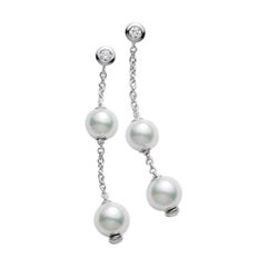 Mikimoto Pearls in Motion Akoya Pearl and Diamond Earrings, PEL644DW