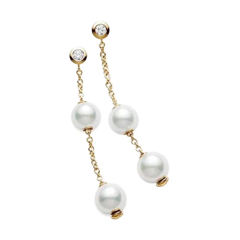 Mikimoto Perlen in Bewegung mit Diamanten in 18k Gelbgold PEL644DK