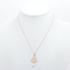 Mikimoto Pendant. 14k Gold Mikimoto Lavaliere Lavalier Dangle Pearl Necklace.