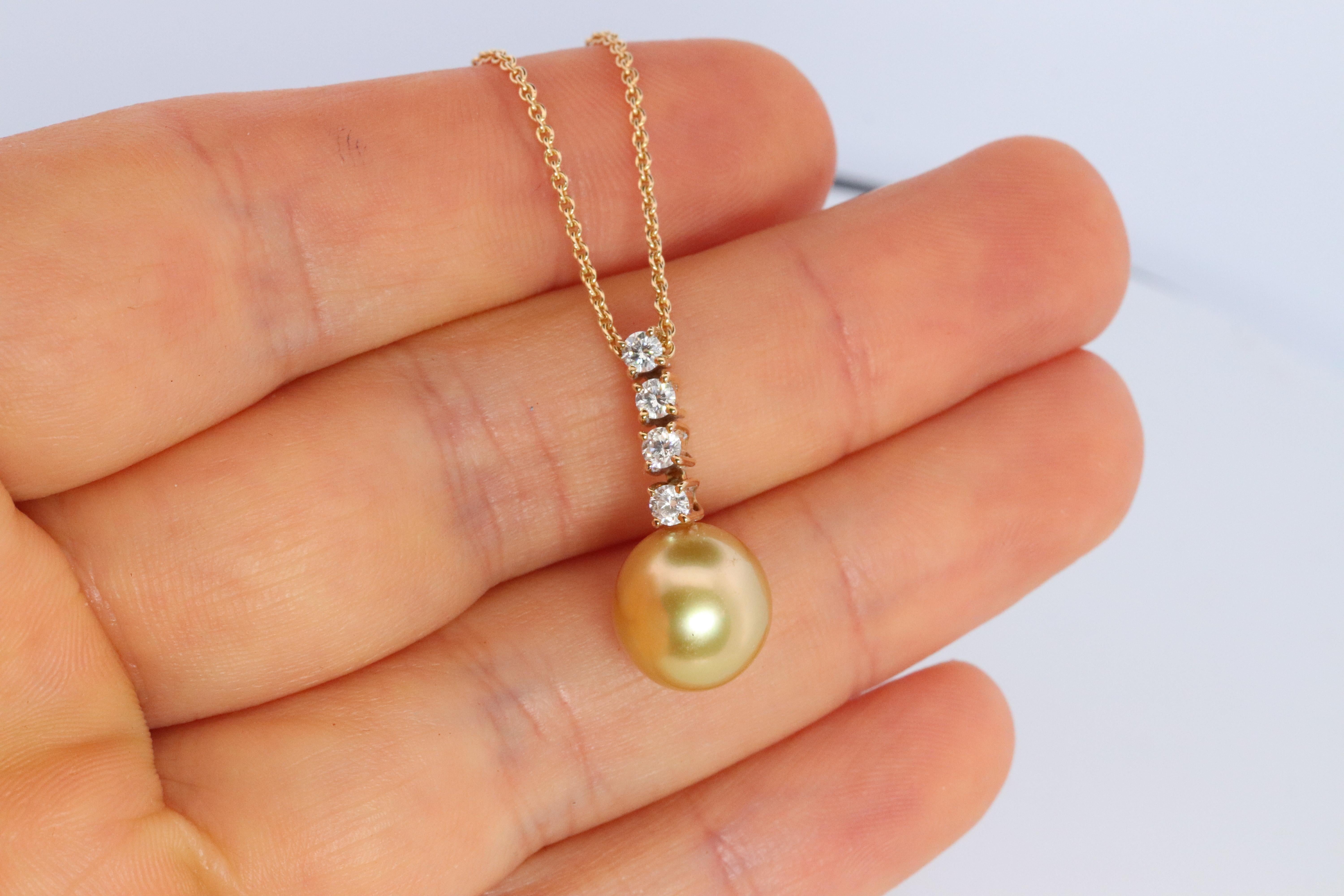 Mikimoto-Anhänger. Echte 18k Gelbgold Mikimoto Südseeperlenkette im Angebot 2