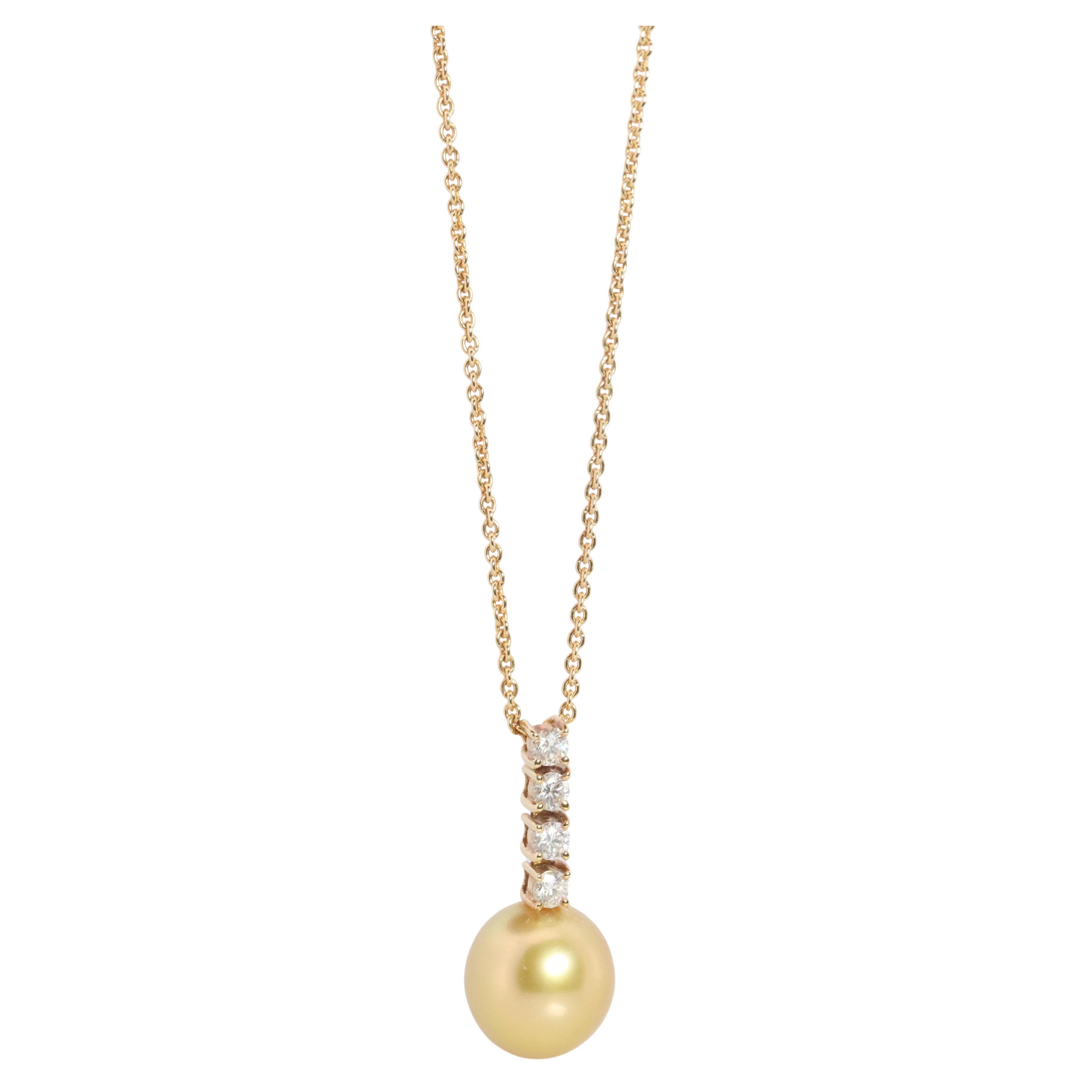Mikimoto Pendant. Genuine 18k Yellow Gold Mikimoto South Sea Pearl Necklace