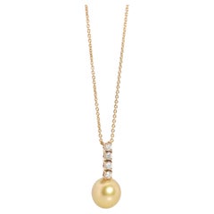 Mikimoto Pendant. Genuine 18k Yellow Gold Mikimoto South Sea Pearl Necklace