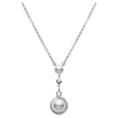 Mikimoto Petit Soleil Akoya Cultured Pearl & Diamond Pendant MPA10002ADXW