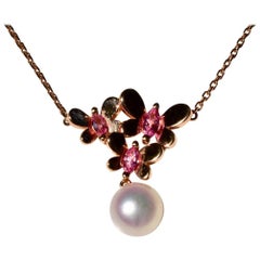 Mikimoto Pink Sapphire and Pearl Necklace