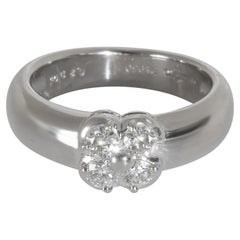 Mikimoto Platinum Diamond Vintage Clover Ring