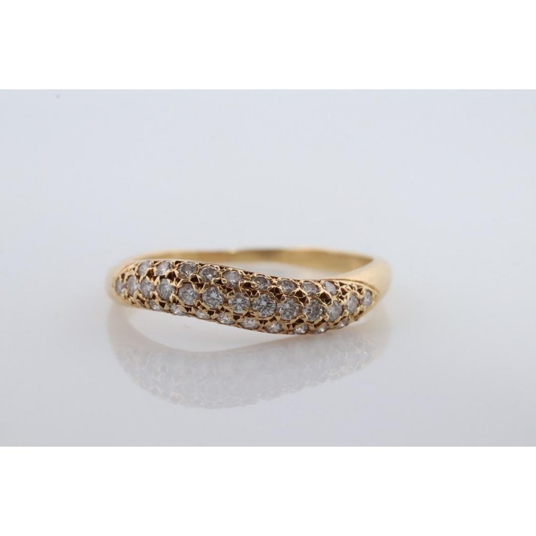 Mikimoto Ring. Vintage 18k Gold Mikimoto Diamant Pave Ring. Mikimoto Diamant Damen
