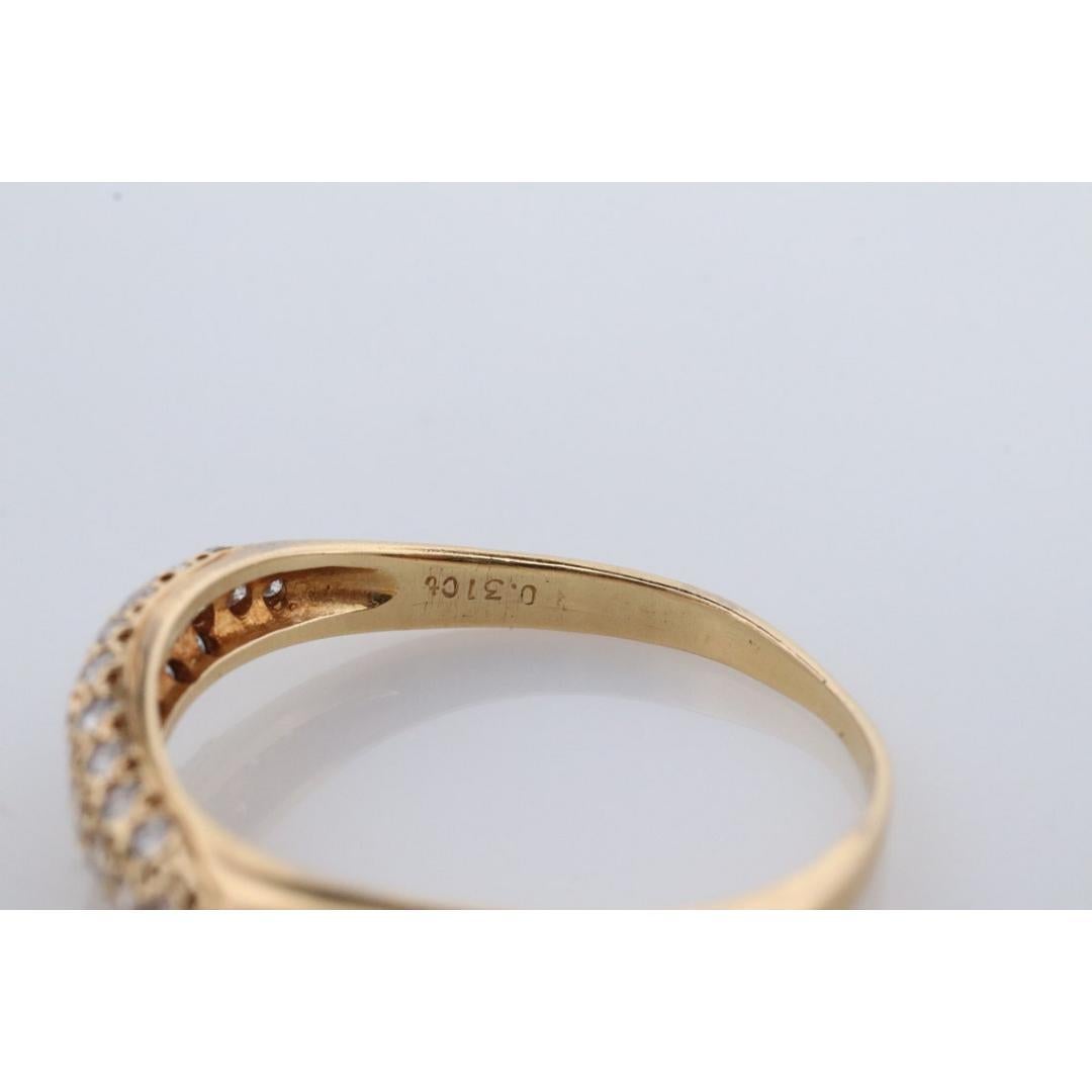 Mikimoto Ring. Vintage 18k Gold Mikimoto Diamant Pave Ring. Mikimoto Diamant 1