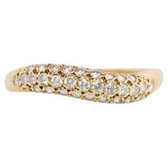 Mikimoto Ring. Vintage 18k Gold Mikimoto Diamant Pave Ring. Mikimoto Diamant