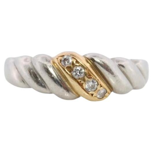 Mikimoto Ring. Vintage Platinum 18k Mikimoto Diamond Bezel set ring. Mikimoto
