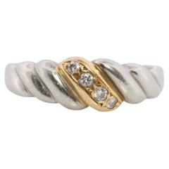 Mikimoto Ring. Vintage Platinum 18k Mikimoto Diamond Bezel set ring. Mikimoto